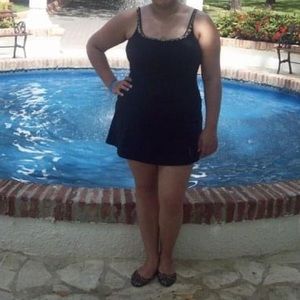 Dress swimsuit leopard design on top